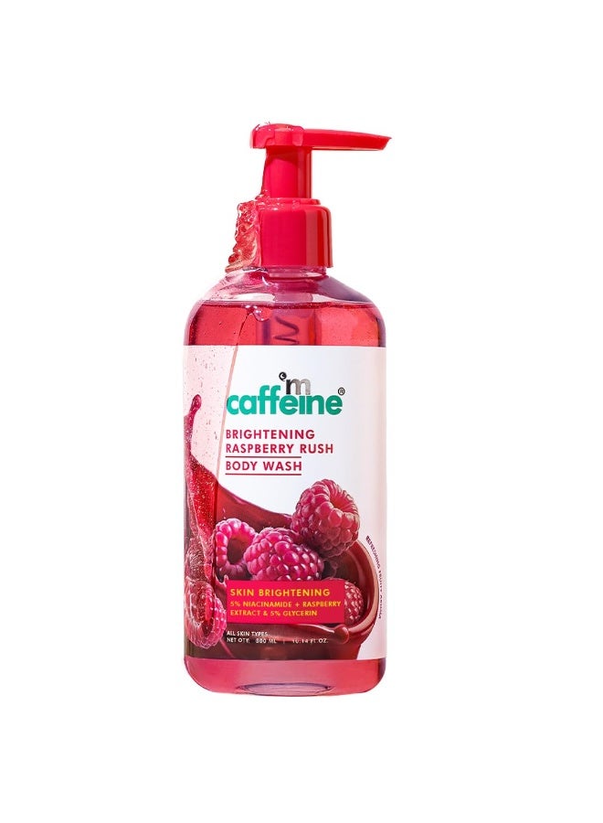 mCaffeine Brightening Body Wash - 5% Niacinamide & Raspberry | Winter Body Wash for Dry Skin | Vitamin C & Glycerin Hydration | Boosts Glow, Deep Cleanses & Softens Skin | Fruity Shower Gel - 300ml - Image 1